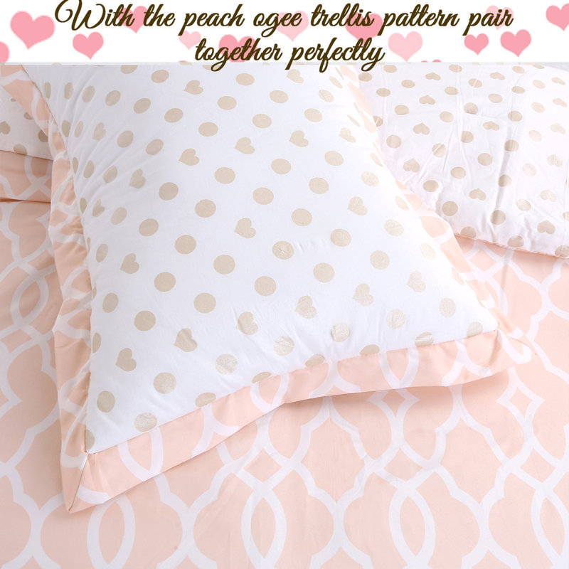 Twin White Microfiber Reversible Girls' Comforter Set