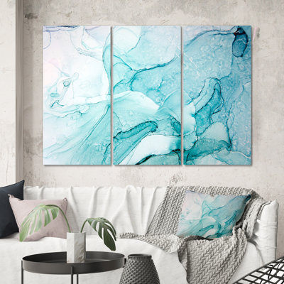 " Turquoise Ink Universe " 3 - Pieces