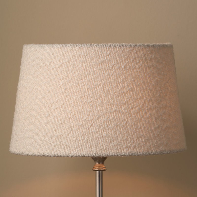Round Boucle Lamp Shade (Uno) , 18cm H x 30cm W x 30cm D, White