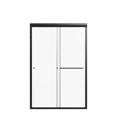 48"W Semi-Frameless Double Sliding Shower Door, Bypass Shower Door, 1/4" (6Mm) Thick Sgcc Tempered Glass Door