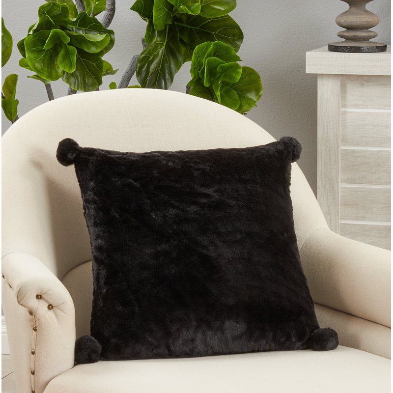 Square Pillow Cover & Insert, Black