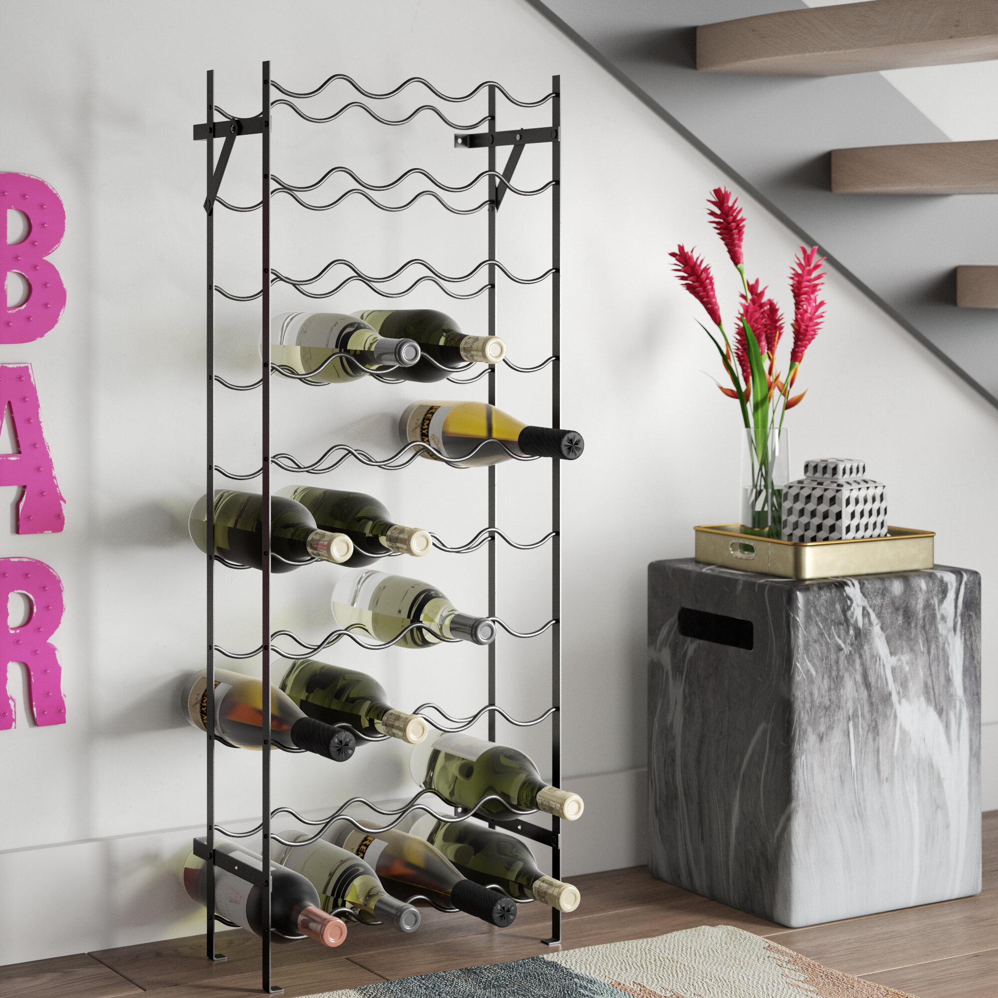 Fulford 32 bottle best sale floor wine bottle rack