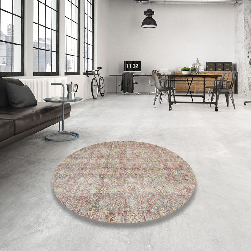 Tapis traditionnel beige clair IJlst, Rond 8 pi