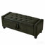 Banc avec repose-pieds 48 po avec rangement, banc pour chambre à coucher, salon, couloir, repose-pieds capitonné en similicuir capitonné vert foncé