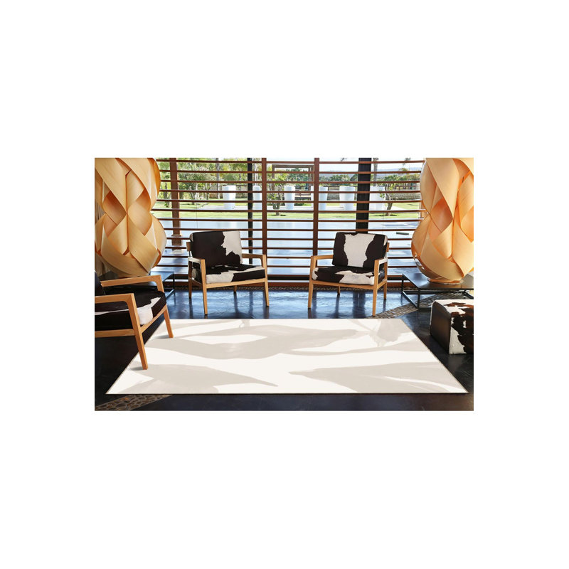 Tapis lavable à motifs crème Modern, Sous-tapis rond 3 pi 3 po inclus