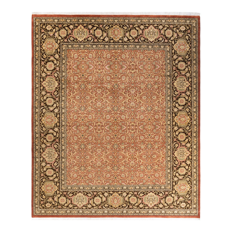 Tapis rose en laine noué à la main 8 pi 2 po x 10 pi 0 po Hayner