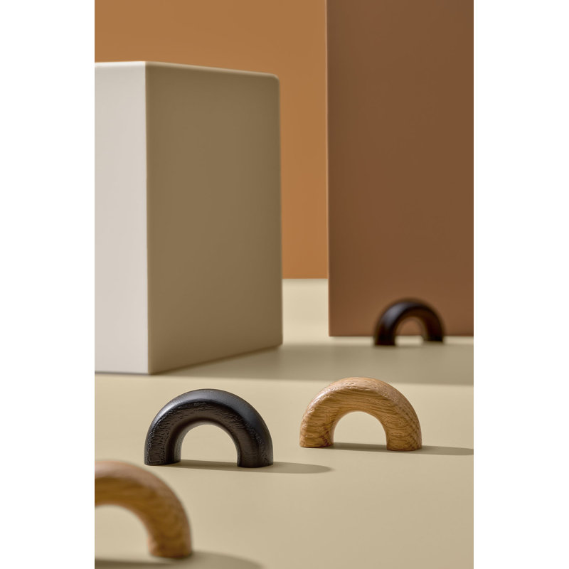 Black Stained Wood "Bulla" Drawer Pull, Natural