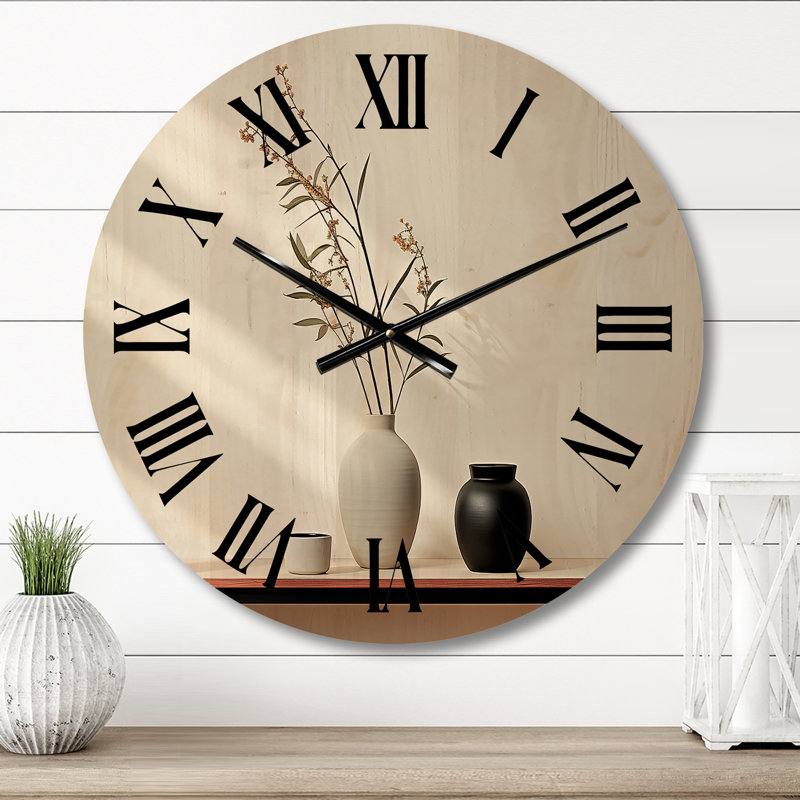 Horloge murale en bois massif Lavrrick, Petit