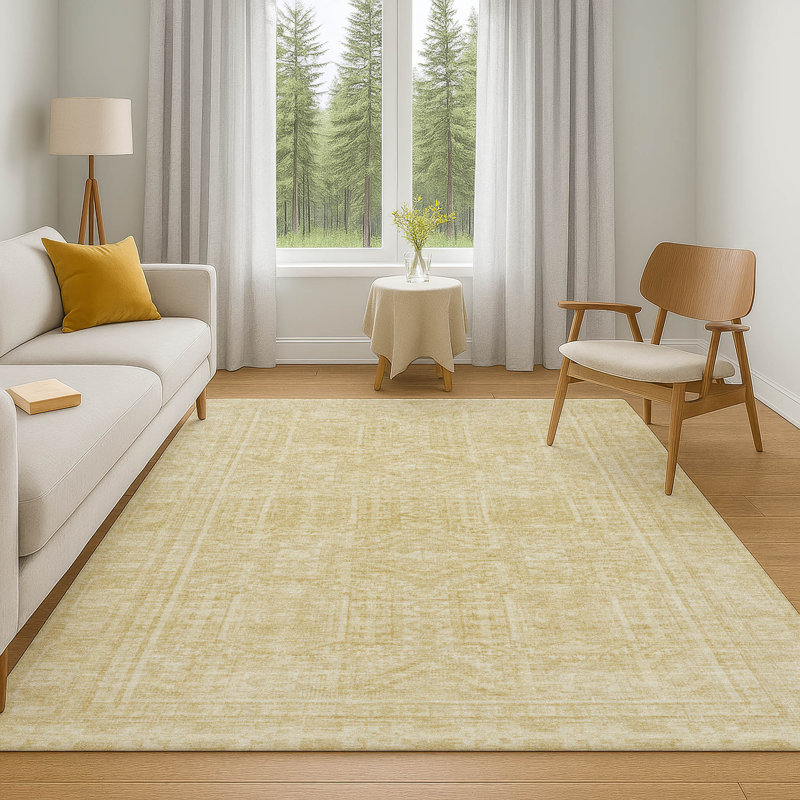 Premium Machine Washable Ashlynn Border Rug, Rectangle 10' x 14'