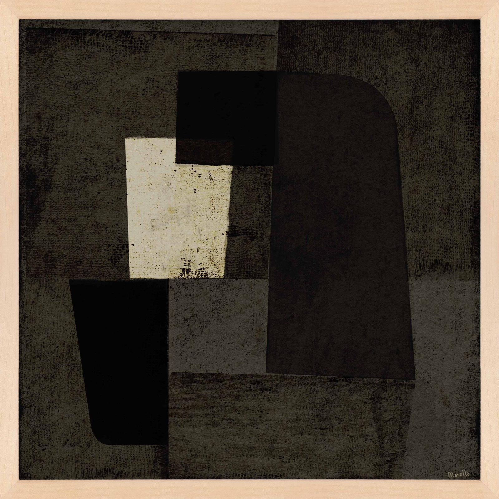 Night Shift 2 by Marco Marella for Studio M - Framed Wall Art, Paper, 16" H x 16" W, Maple