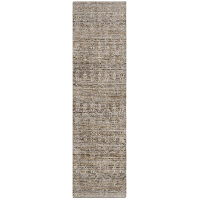Machine Washable Indoor/Outdoor Xhevrie Brown Rug