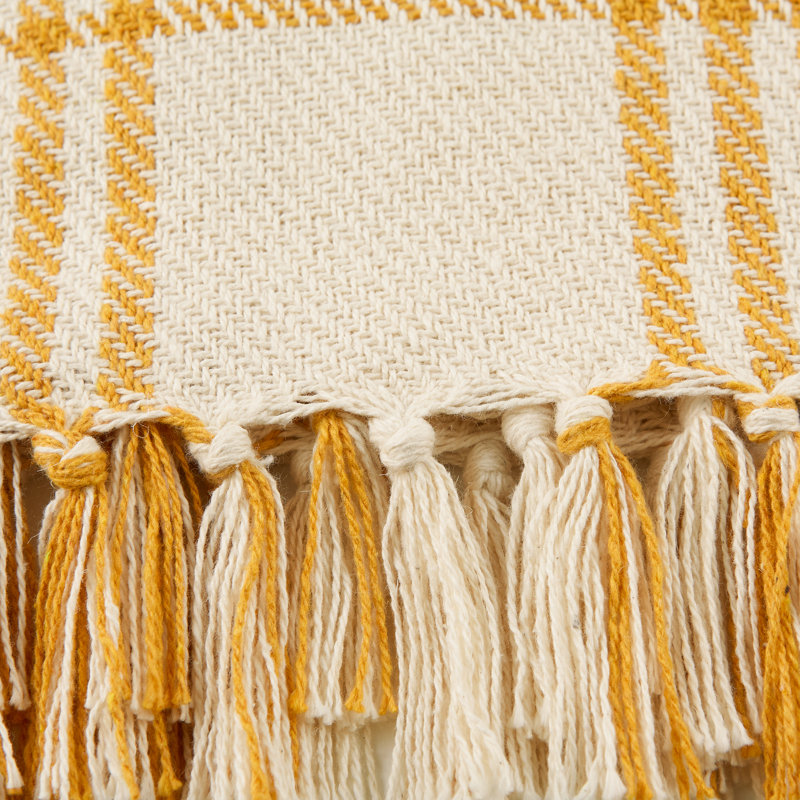 Jeté 100% coton , Jaune