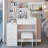 37 Inch Middle Size Left Bedside Cabinet Vanity Table With Cushioned Stool, Sliding Mirror, And LED Lighting For Elegant Home Decor-2081848911