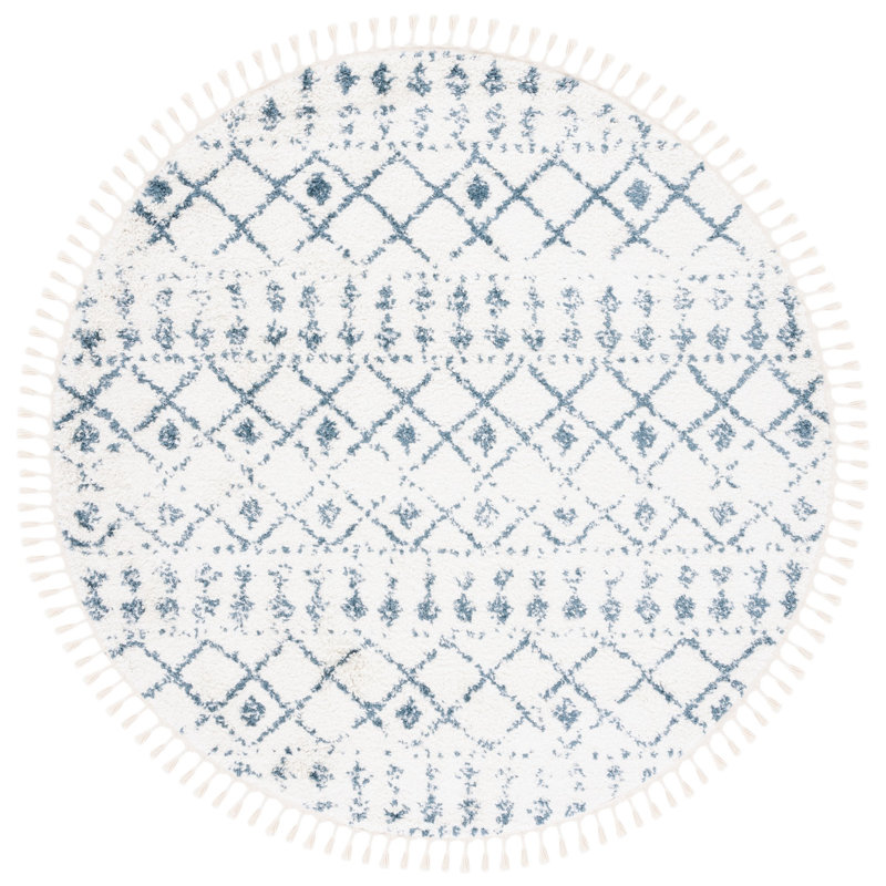 Tapis à poils longs Triplett, Rond 5 pi