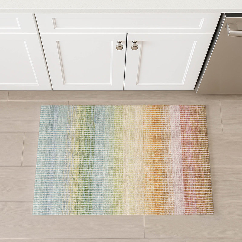 Machine Washable Indoor/Outdoor Jouett ACN2313 Stripes Rug, Rectangle 1'8" x 2'6"
