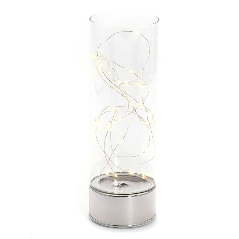 Lanternes à tubes de verre Jayetta, Transparent / argent