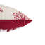 Housse de coussin Merry Christmas Renne rouge, lin blanc cassé 20 po