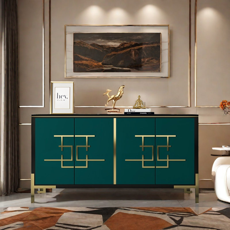 Buffet léger de luxe avec 4 portes, Vert