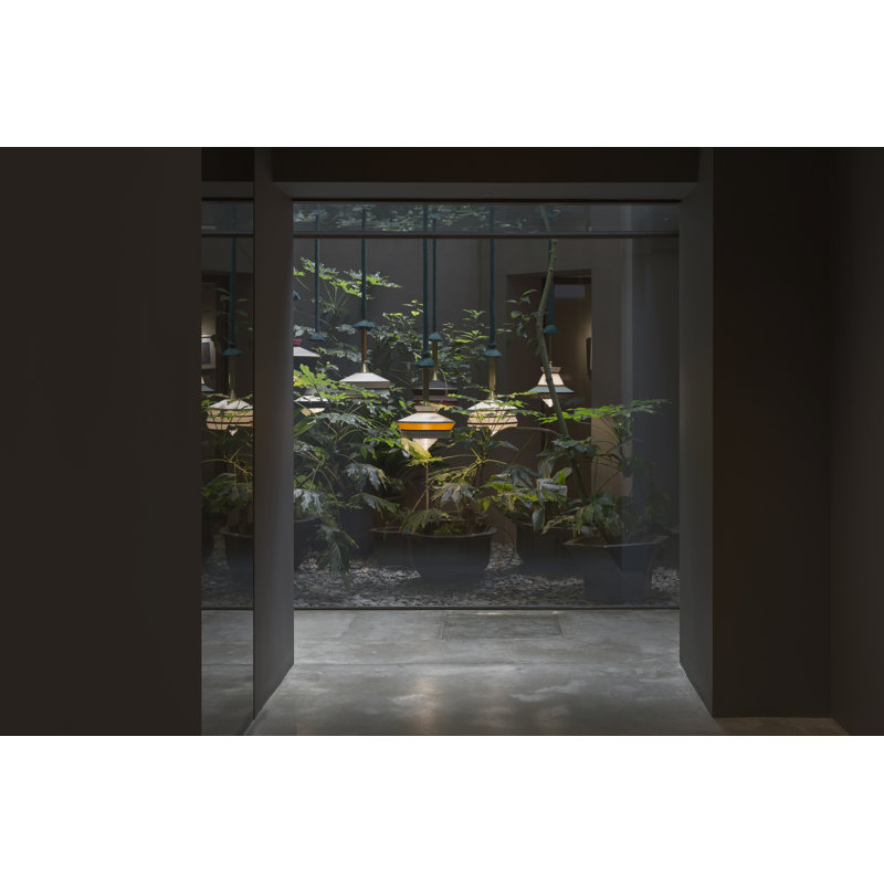 Calypso So Xl Outdoor Suspension Lamp, 24.8" H x 14.2" W x 14.2" D, Yellow