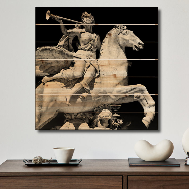 Reproduction d'art mural en bois - Statue équestre par Philippe Hugonnard