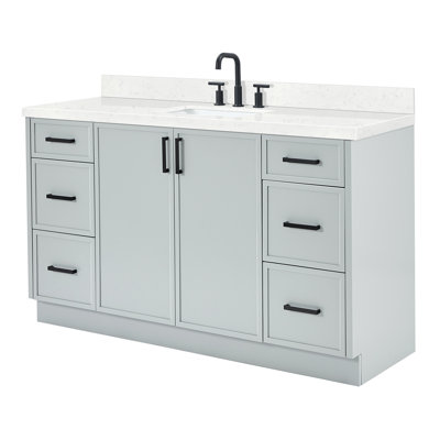 ARIEL Kelly  Single Sink Bathroom Vanity with Carrara Quartz Top