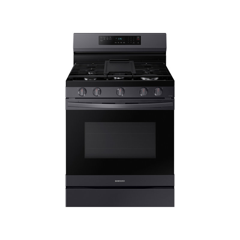 Samsung 6.0 cu. ft. Smart Freestanding Gas Range with Integrated Griddle, Black Stainless Steel