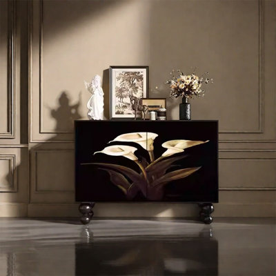 Pine Wood Cabinet with Spacious Top and Two Doors