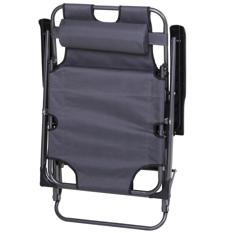 Frates Outdoor Metal Chaise Lounge, Gray
