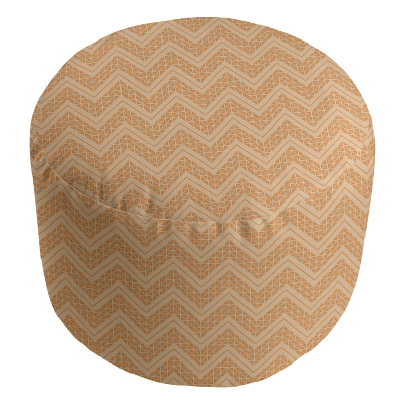 repose-pieds à motif à chevrons à la main classic, Orange et gris