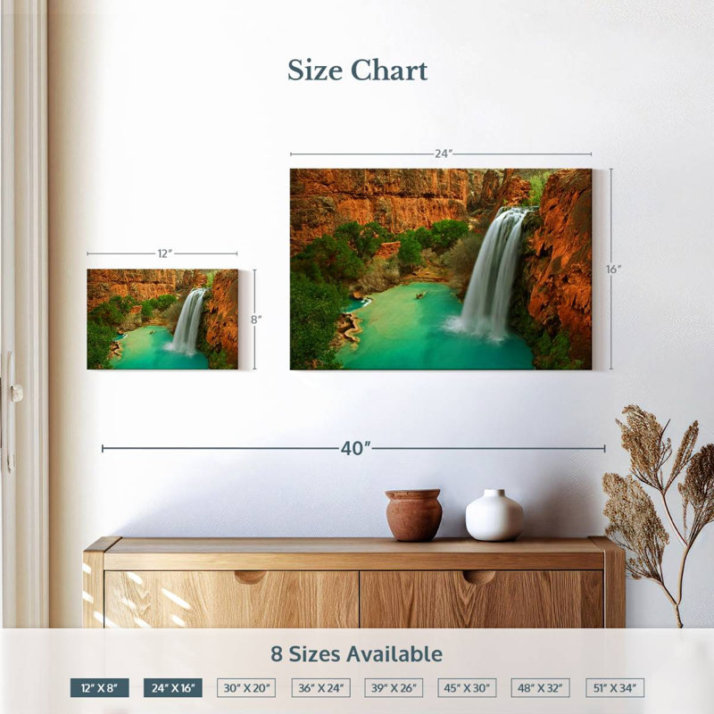 Havasu Falls dans le Grand Canyon, H 16 po x l 24 po
