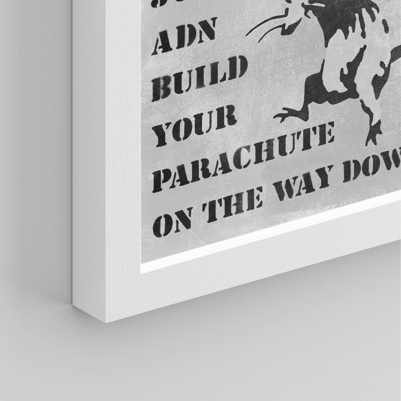«Small Banksy Rat Paratrooper» sur papier, Blanc, H 10 po x l 8 po
