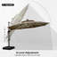 Parasol lumineux rond 12 pi Senner, beige-295337013