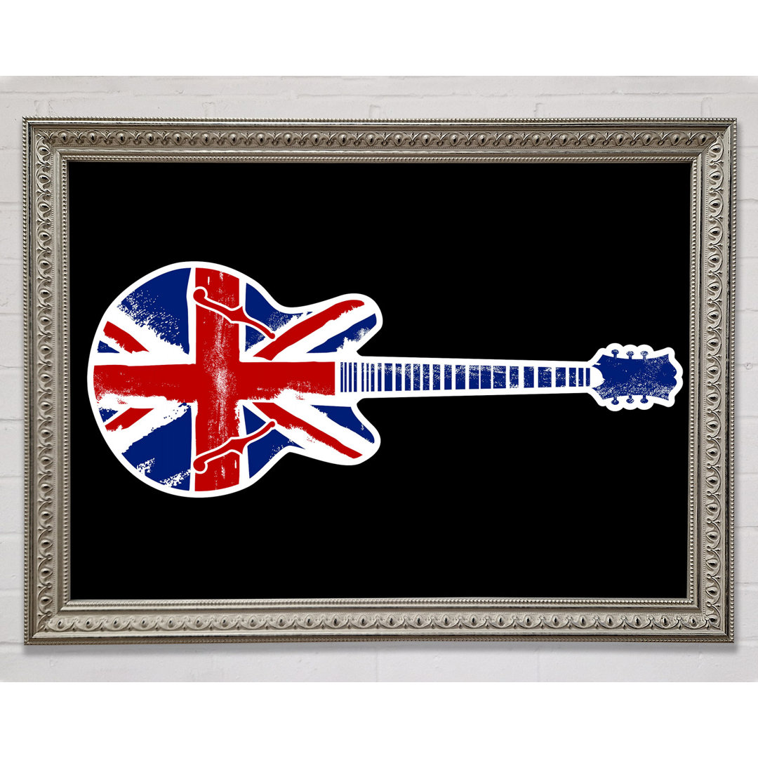 Gitarre Britische Flagge - Einzelner Bilderrahmen Kunstdrucke