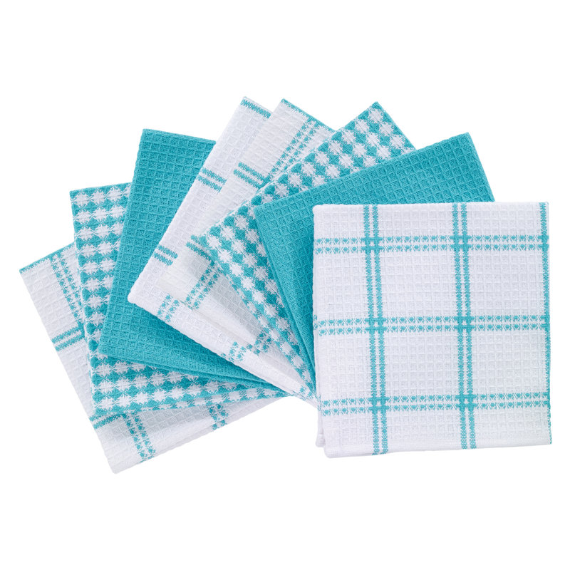 T-fal Flat Waffle Kitchen Dishcloth Set, Breeze