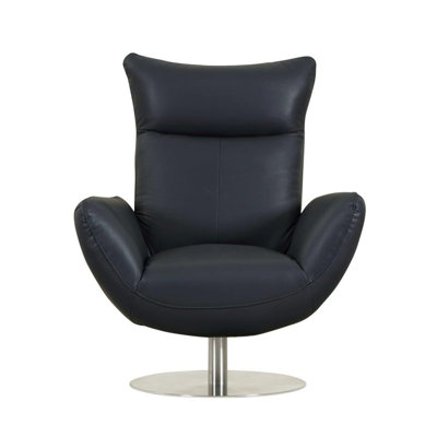 22" Modern Genuine Italian Leather Lounge Chair