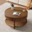 Table basse de style campagnard cannelé avec rangement et couvercles rabattables, table de centre brun rustique pour le salon avec rangement caché spacieux, pieds robustes en bois massif durable-905595802