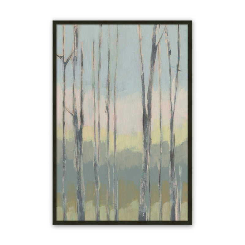 Lumière douce entre les arbres I, H 15 po x l 12 po, Noir satiné