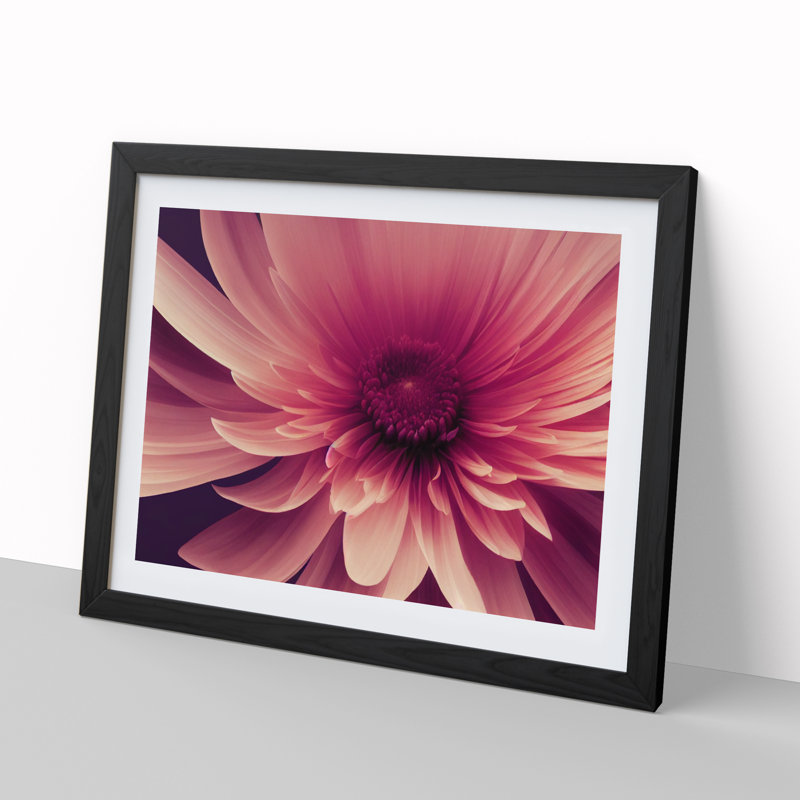 Cute Chrysanthemum Flower Vol.2 - Framed Print, 25cm H x 34cm W x 2cm D, Black