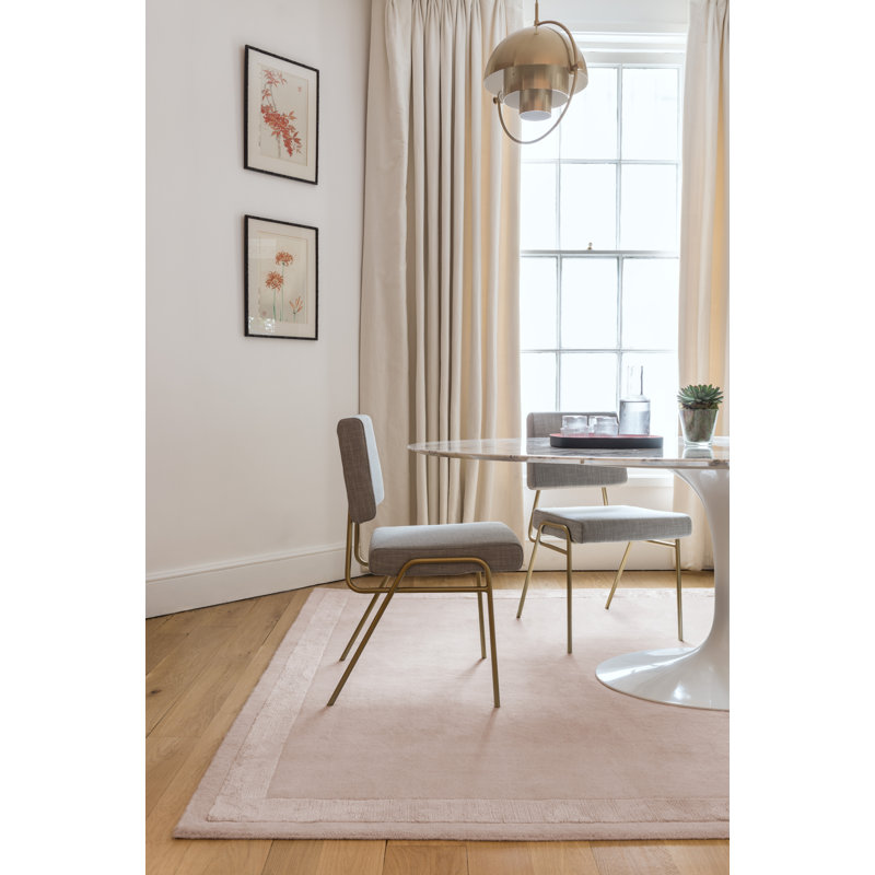 Farrow & Ball Silk Border Portland Pink Area Rug, Rectangle 7' x 10'