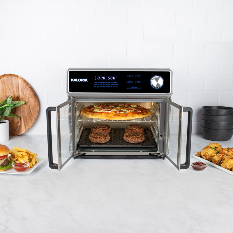Gril à cuisson à air numérique en acier inoxydable Kalorik MAxx 26 pintes, Argent