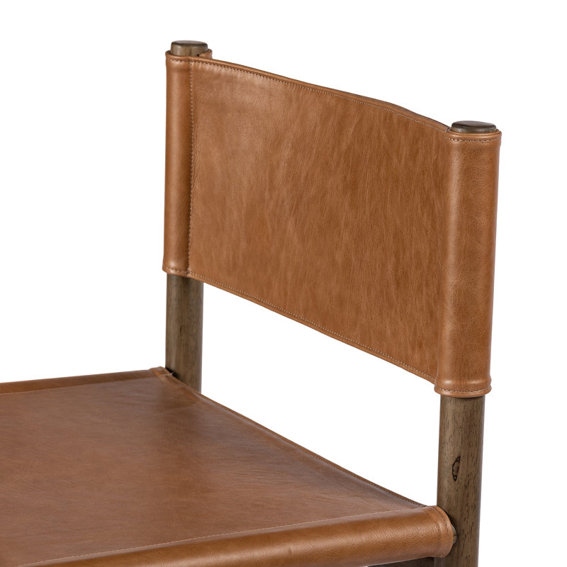 Matisse Leather Stool, Bar Stool (30.5" Seat Height), Butterscotch, Camel