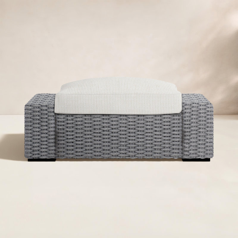 Capri Outdoor Ottoman, Cream Outdoor Poly 6070-002