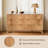 6 Drawer Dresser with Faux Marble Top, Modern Curved TV Stand for TVs up to 55", Sturdy Storage Cabinet-1393021105