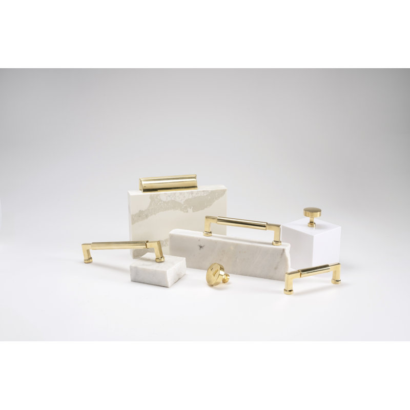 Parkview Collection Handle Pull - Cabinet - Transitional Hardware for Drawers & Cabinets, Unlacquered Polished Brass, 5-1/16"