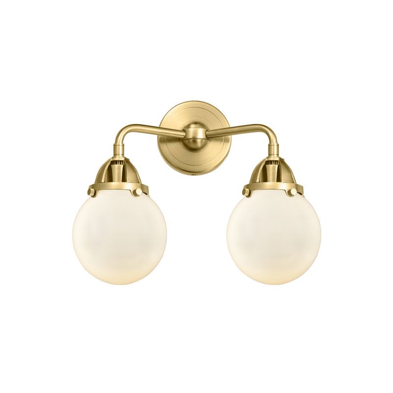 Shauna 2 - Light Vanity Light, Matte White, LED, Satin Gold