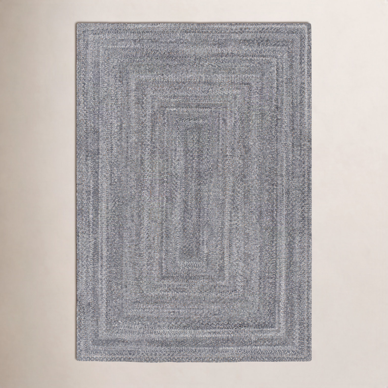 Hinton Light Gray Hand-Woven Outdoor Rug, Rectangle 5' x 7'6"