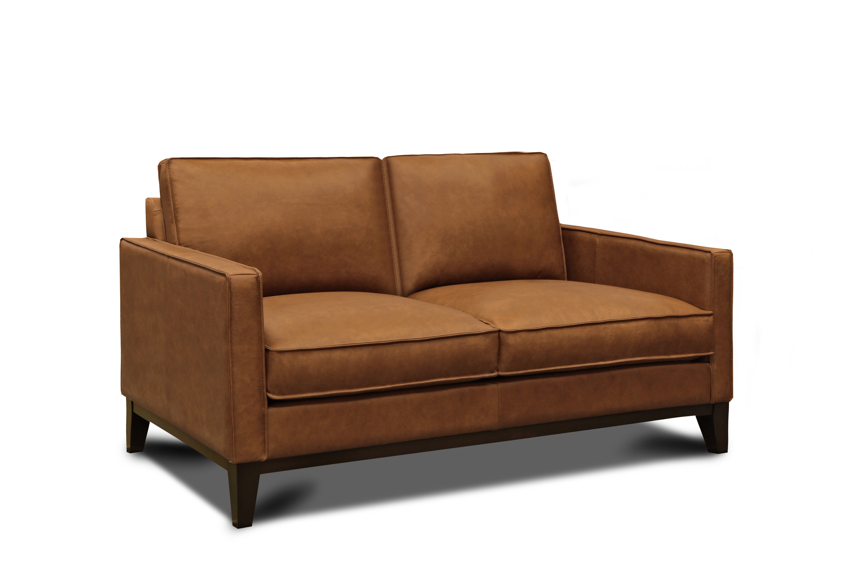 Ebern Designs Akansha 59" Genuine Leather Square Arm Loveseat - Wayfair ...