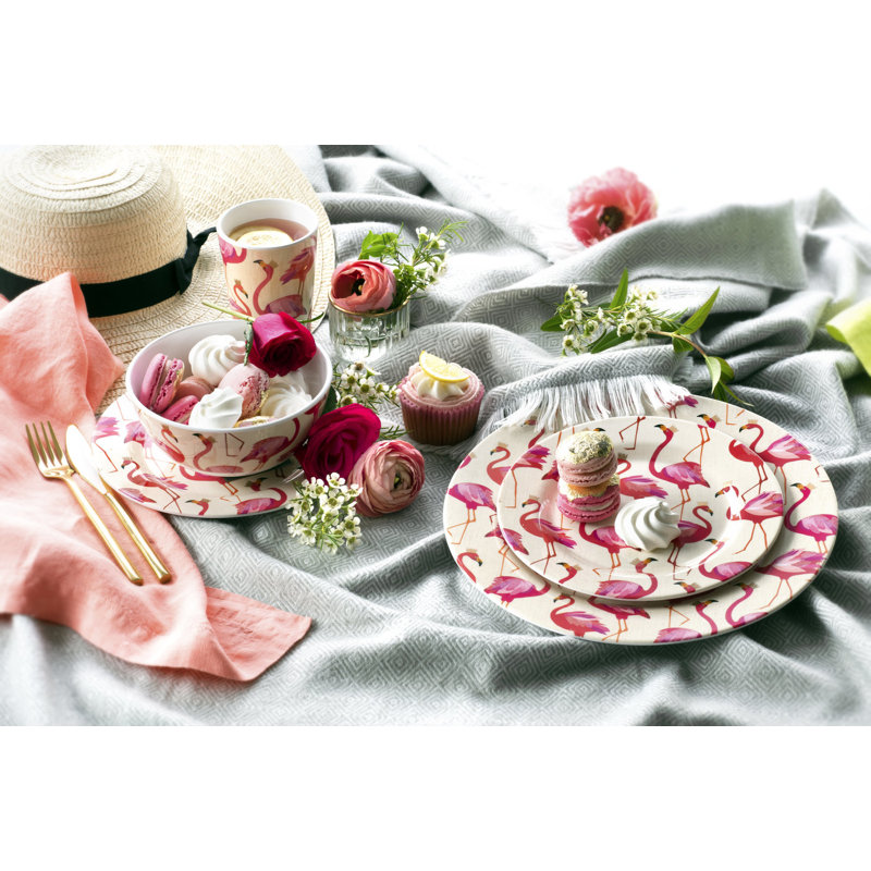 Portmeirion Sm Flamingo Collection S/4 Melamine Dinner Plates 11"