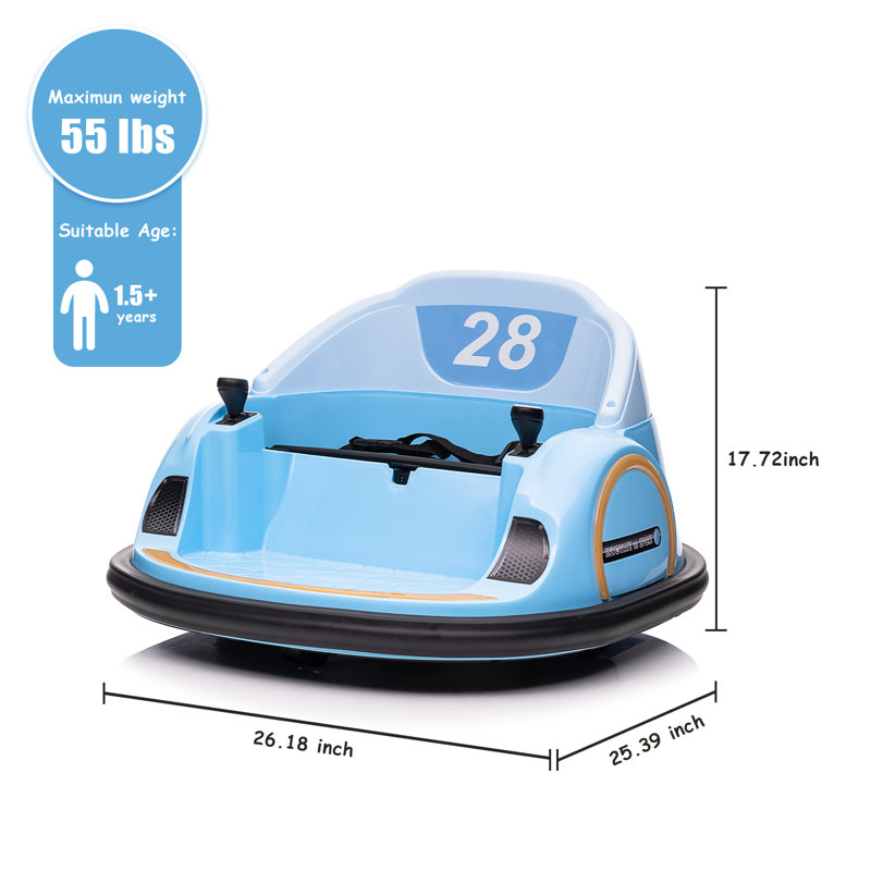 Voiture autoportée 12V avec enfants, télécommande et jouet électrique pour tout-petits, Bleu
