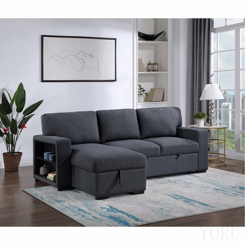 Dark Grey Pull Out Sofa Bed